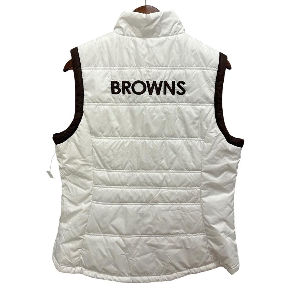 NFL Cleveland Browns Women's White‎ Puffer Vest Team Apparel XL EG NFL.com Tag